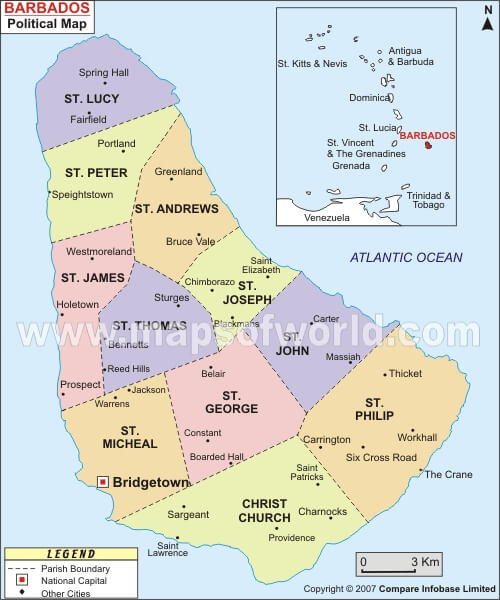 Barbados politisch Map